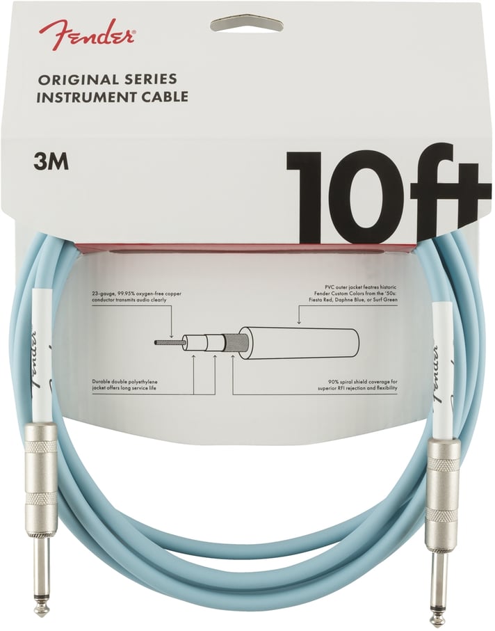 10 ft Instrument Cable Blue Fender