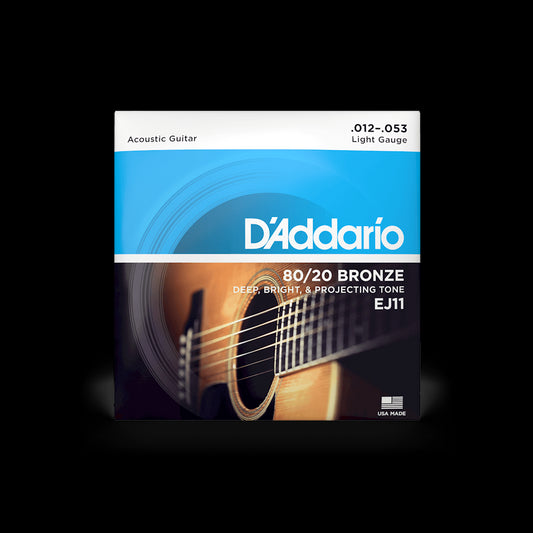 D'Addario EJ11 80:20 Acoustic Steel Guitar String Set 012 to 052