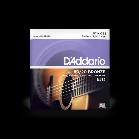 D'Addario EJ13 Phosphour Bronze Acoustic Steel Guitar String Set  011 to 052